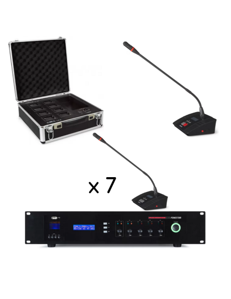 Pack système audioconférence UHF 8 postes