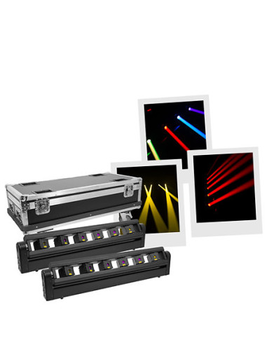 Evolite - Pack LASER Bar 8X500 Red (la paire) + Flight case
