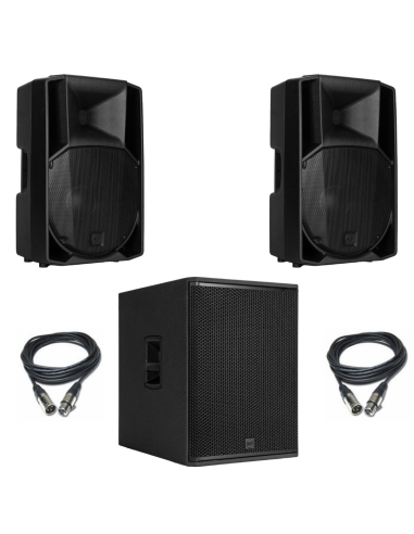 PACK RCF 2X NX 910-A + 1 SUB 708-AS MK3 + 2X XLR Femelle  XLR Mâle de 10M
