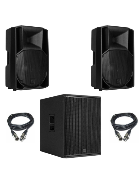 PACK RCF 2X NX 910-A + 1 SUB 708-AS MK3 + 2X XLR Femelle  XLR Mâle de 10M