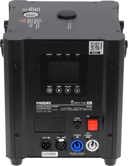 PACK DE 2 MACHINES A ETINCELLES PHOENIX + 2 POUDRES 200G ALGAM LIGHTING + 1 FLIGHT CASE ALGAM LIGHTING