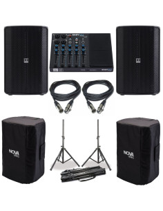 Audiophony - Pack Sono Amplifié 700W RMS 2X NOVA-12A + Mixage EASYMIX Bluetooth