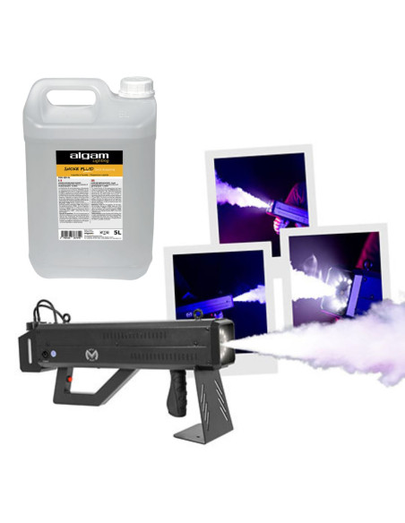 Pack Fog Blaster 1000 RGB + 1 Bidon de 5 Litres Dispersion Rapide Effet CO2 - Terre de Son