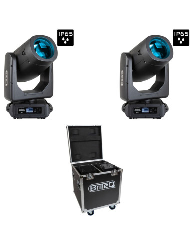 Briteq - Pack 2X BTI-BLIZZARD BSW1 + Flight Case - Terre de Son