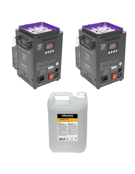 Boomtone DJ - Pack 2X Jet Smoke 1200 + 1 Bidon de 5L de Dispersion Rapide Effet CO2 -  Terre de Son