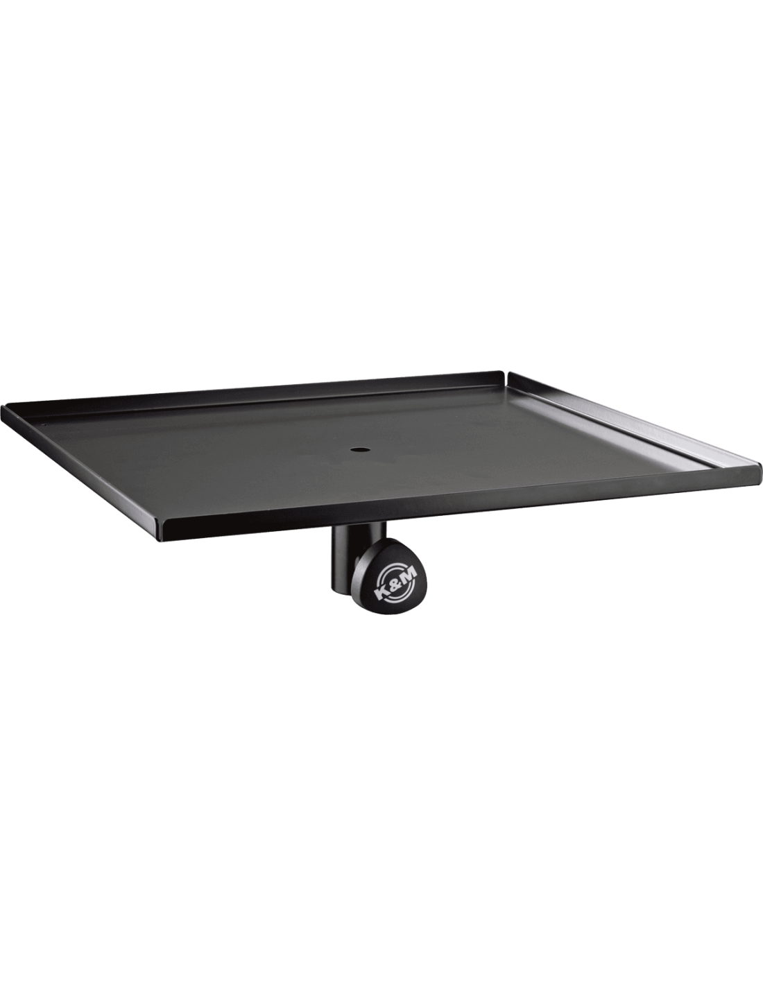 Plateau/pupitre K&M 12225 Noir - Acier, 25x33 Cm, Fixation Tube ø3cm, Avec Porte-boisson Et Mousse, Pour Table Mixage, Contrôleur, Tablette