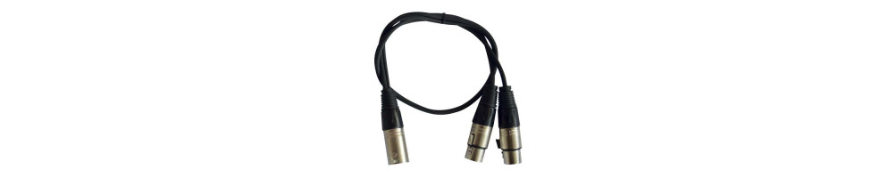 Cordons 1 XLR Mâle 2 XLR Femelle