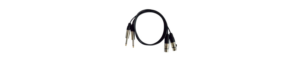 Cordons 2 XLR femelles / 2 Jacks mâles