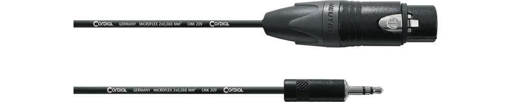 Cordons Jack 3.5 stéréo / XLR Femelle